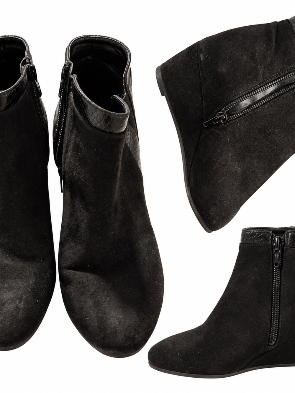 Croft & Barrow Black Ankle Booties – OrthoLite Eco & Textured Trim